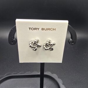 Tory Burch Silver Knot Stud Earrings NWOT